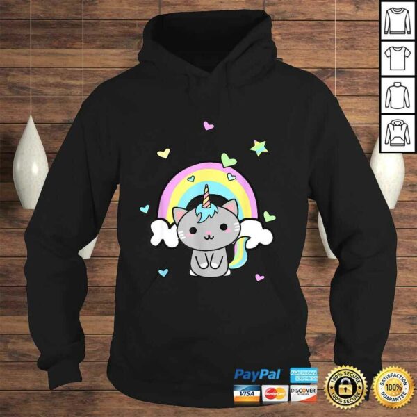 Unicorn Cat Rainbow Caticorn Kittycorn cute Kawaii V-Neck T-Shirt