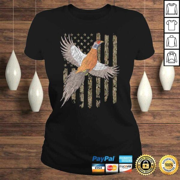 Usa American Flag Tree Camouflage Pheasant Hunting TShirt Gift