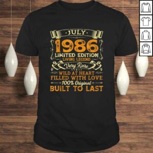 Vintage 34th Birthday July 1986 Shirt 34 Years Old V-Neck T-Shirt Vintage 34th Birthday July 1986 Shirt 34 Years Old V-Neck T-Shirt