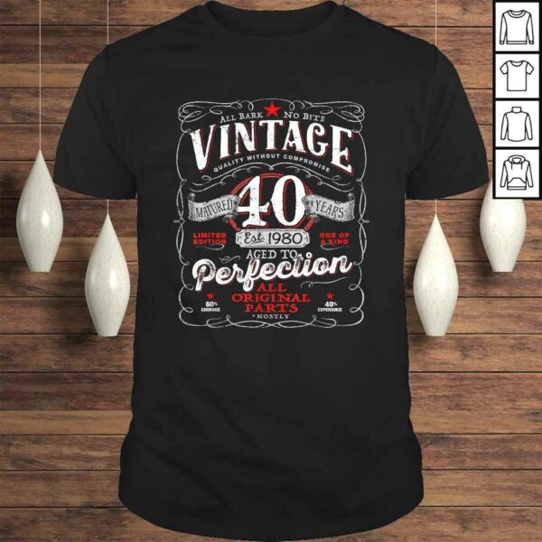 Vintage 40th Birthday Shirt For Him 1980 Aged To Perfection Tee T-Shirt