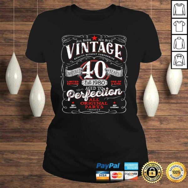 Vintage 40th Birthday Shirt For Him 1980 Aged To Perfection Tee T-Shirt