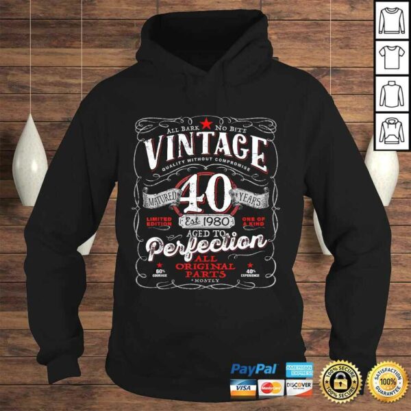 Vintage 40th Birthday Shirt For Him 1980 Aged To Perfection Tee T-Shirt