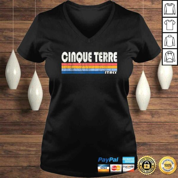 Vintage 70s 80s Style Cinque Terre, Italy V-Neck T-Shirt