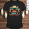 Vintage 7th Birthday Level 7 Unlocked Funny Gamer TShirt