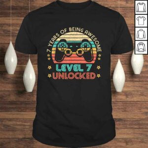 Vintage 7th Birthday Level 7 Unlocked Funny Gamer TShirt Vintage 7th Birthday Level 7 Unlocked Funny Gamer TShirt