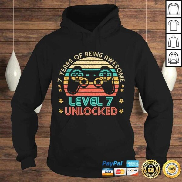 Vintage 7th Birthday Level 7 Unlocked Funny Gamer TShirt