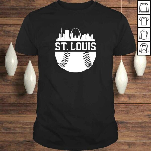 Vintage St. Louis Baseball Skyline Retro Missouri Tee T-Shirt