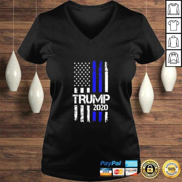 Vintage Thin Blue Line Trump 2020 American Flag TShirt