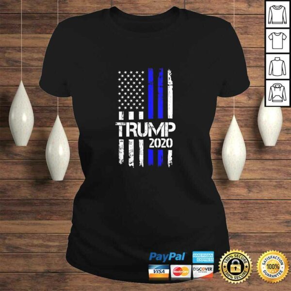 Vintage Thin Blue Line Trump 2020 American Flag TShirt