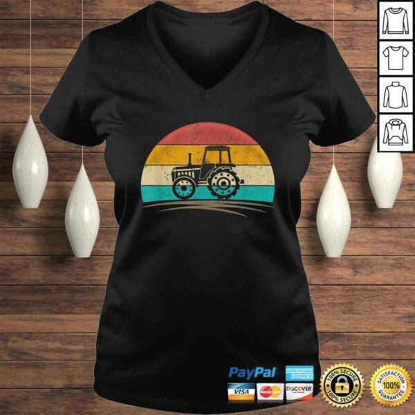 Vintage Tractor Ranch Retro 70s Distressed Farmer Men Women V-Neck T-Shirt