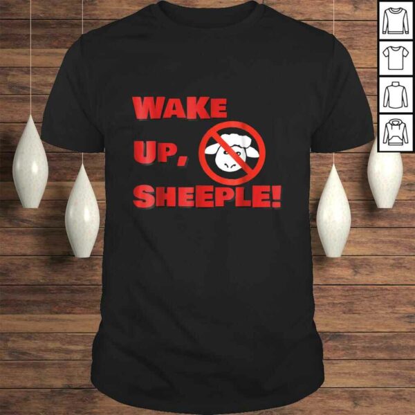 Wake Up, Sheeple! Shirt with anti-sheep logo