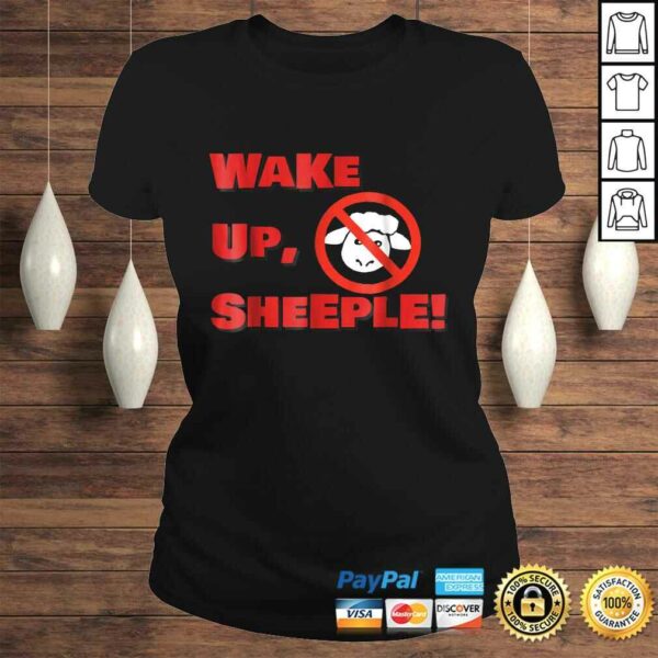 Wake Up, Sheeple! Shirt with anti-sheep logo