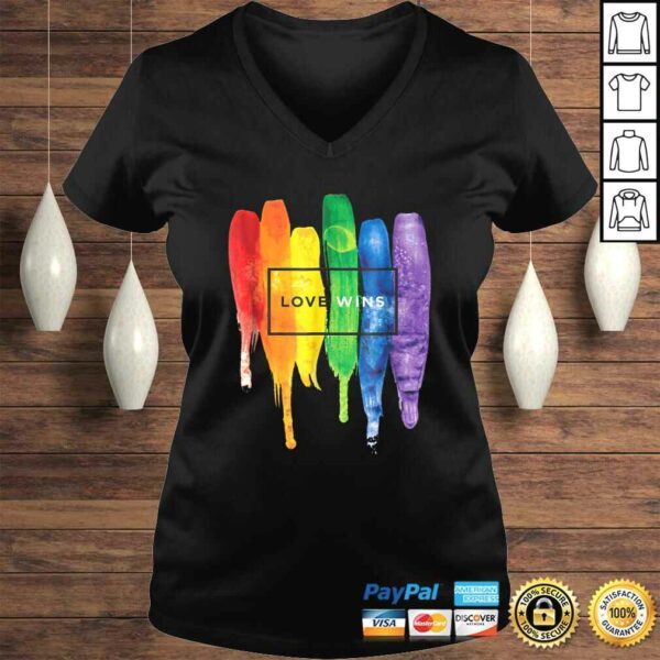 Watercolor Love Wins Rainbow Paint Typographic Shirts