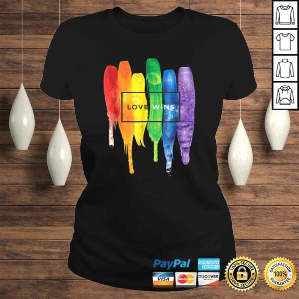 Watercolor Love Wins Rainbow Paint Typographic Shirts