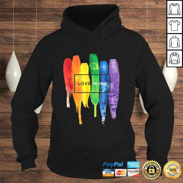 Watercolor Love Wins Rainbow Paint Typographic Shirts