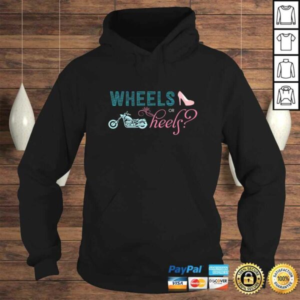 Wheels or Heels Motorcycle Gender Reveal Party Shirt