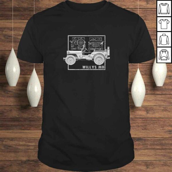 Willys MB Vintage Off Road Classic Vehicle WW2 Shirt