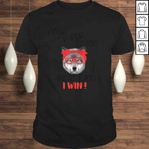 Wolf Rock Paper Scissors Throat Punch I Win T-shirt