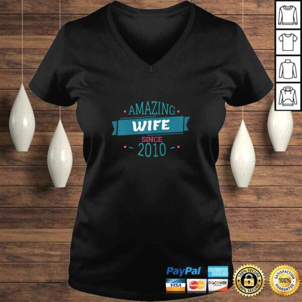 Womens 10 Years Anniversary Amazing Wife Since 2010 Wedding Gift TShirt