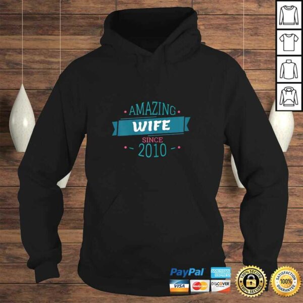 Womens 10 Years Anniversary Amazing Wife Since 2010 Wedding Gift TShirt