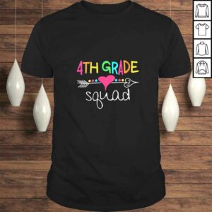 Womens 4th Grade Squad Fourth Teacher Student Team Back To School VNeck Shirt Womens 4th Grade Squad Fourth Teacher Student Team Back To School VNeck Shirt