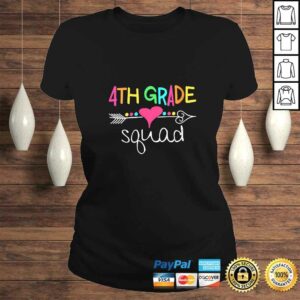 Womens 4th Grade Squad Fourth Teacher Student Team Back To School VNeck Shirt 2 Womens 4th Grade Squad Fourth Teacher Student Team Back To School VNeck Shirt 3