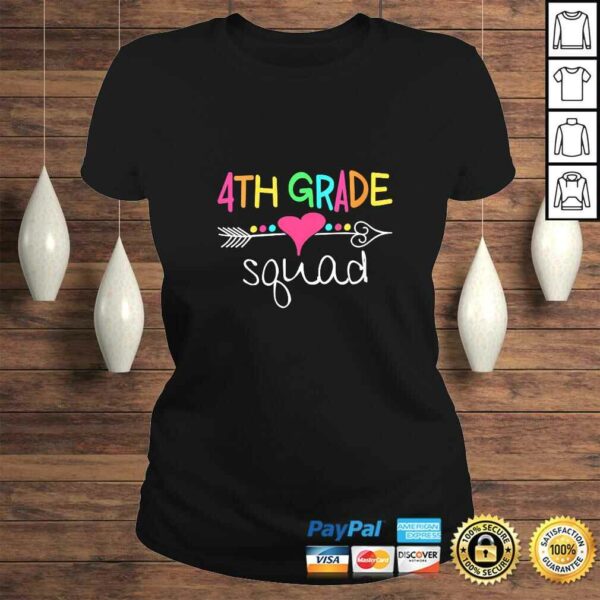 Womens 4th Grade Squad Fourth Teacher Student Team Back To School VNeck Shirt