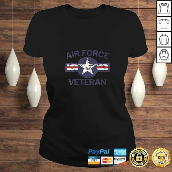 Womens Air Force Veteran with Vintage Roundel Grunge VNeck TShirt