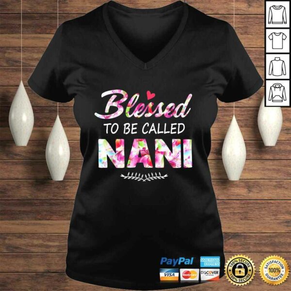 Womens Blessed To Be Called Nani Shirt Flower Style