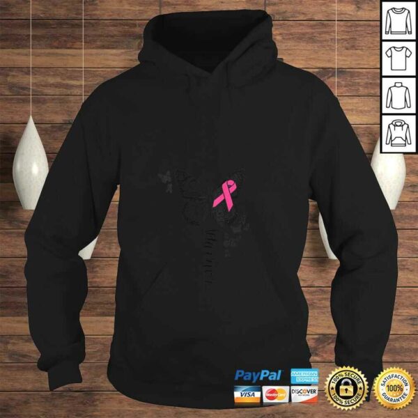 Womens Breast Cancer Warrior Pink Ribbon Butterfly Awareness Gift TShirt