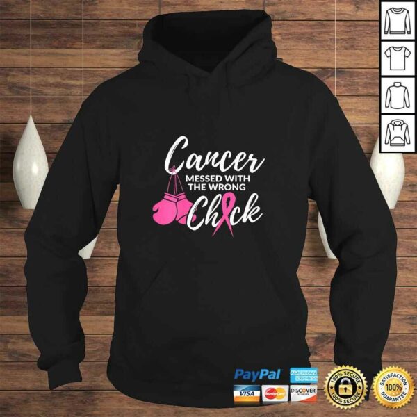 Womens Cancer Messed With The Wrong Chick Awareness Fighter Girl TShirt