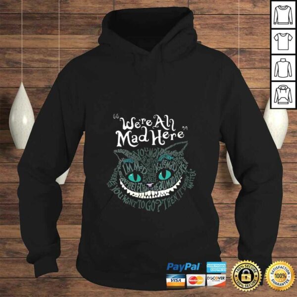 Womens Cheshire Alice Cat Were All Mad Here Wonderland VNeck TShirt