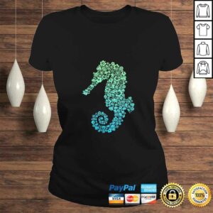 Womens Cute Blue Sea Animal of Floral Plant Flowers Gift - Seahorse TShirt 2 Womens Cute Blue Sea Animal of Floral Plant Flowers Gift Seahorse TShirt 3