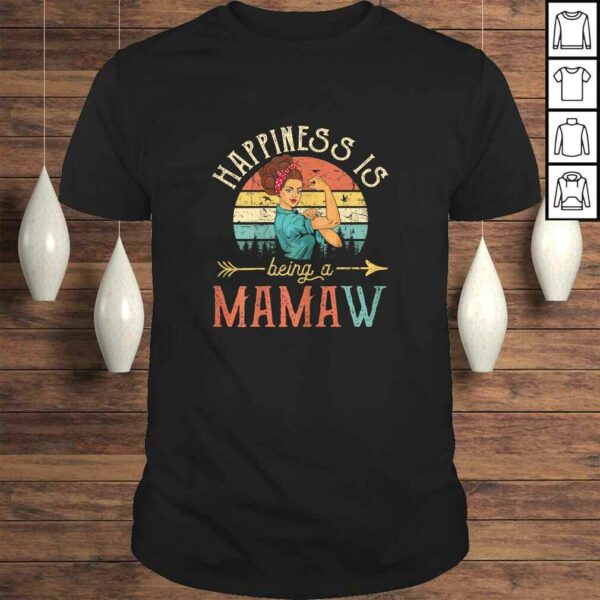 Womens Happiness is being a Mamaw Mother’s Day Gift Grandma V-Neck T-Shirt