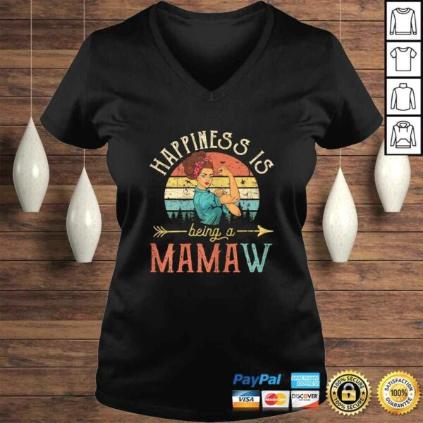 Womens Happiness is being a Mamaw Mother’s Day Gift Grandma V-Neck T-Shirt