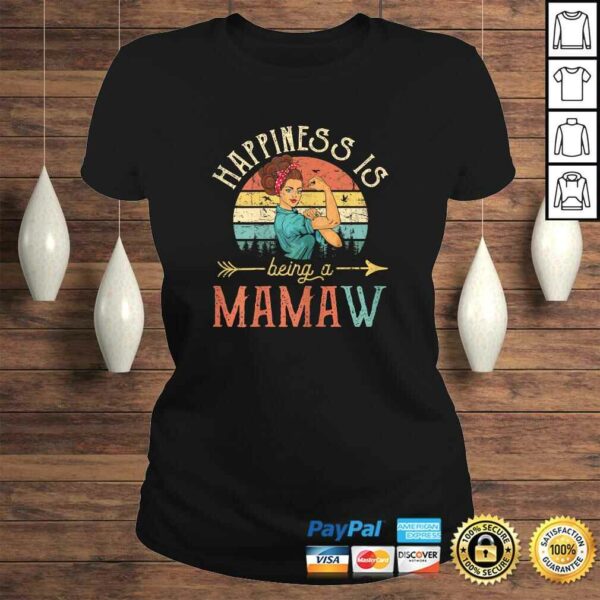 Womens Happiness is being a Mamaw Mother’s Day Gift Grandma V-Neck T-Shirt