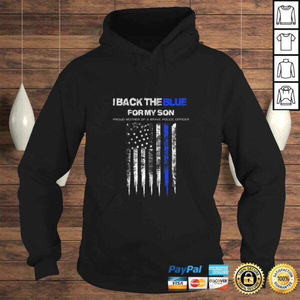 Womens I Back The Blue for My Son thin blue line police mom