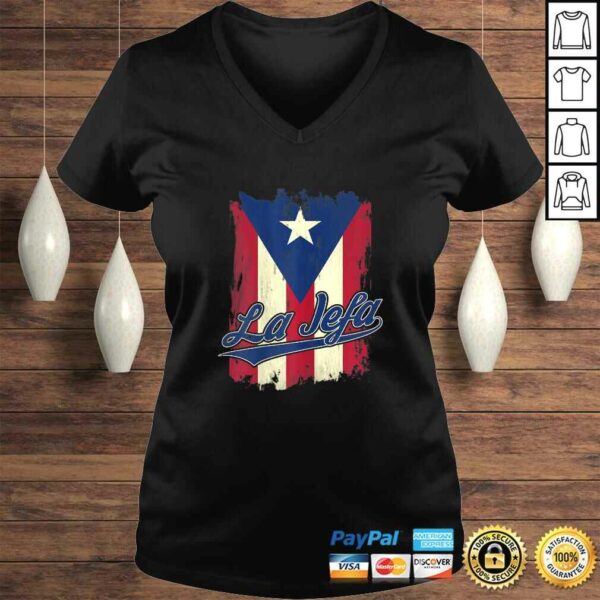 Womens La Jefa Puerto Rico Flag Shirt For Puerto Rican Women Camisa