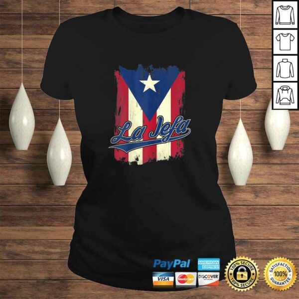 Womens La Jefa Puerto Rico Flag Shirt For Puerto Rican Women Camisa