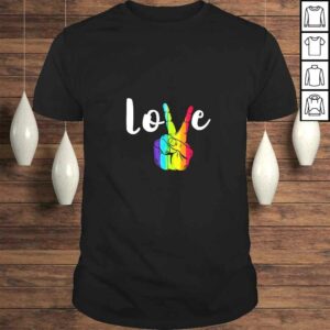 Womens Love Peace Sign Rainbow LGBT Lesbian Gay Pride Shirt Womens Love Peace Sign Rainbow LGBT Lesbian Gay Pride Shirt