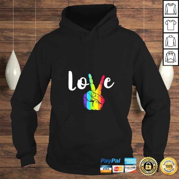 Womens Love Peace Sign Rainbow LGBT Lesbian Gay Pride Shirt