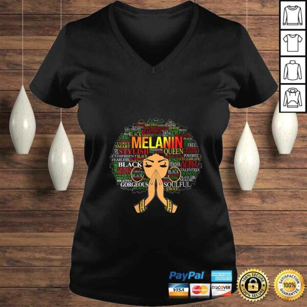 Womens Melanin Words Art Afro Natural Hair Black Woman Queen Gift TShirt