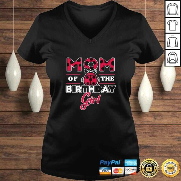 Womens Mom Of The Birthday Girl Ladybug Theme Mommy Party Shirt