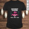 Womens Mommy Shark of Two Announcement Mothers Day TShirt Gift