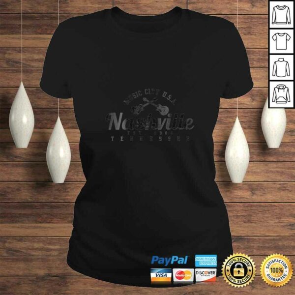 Womens Nashville  Tennessee Country Music City Guitar Gift VNeck TShirt