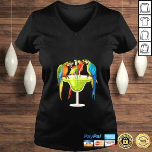 Womens Parrots Drinking Margarita On Summer Vacation Birds Tee T-Shirt