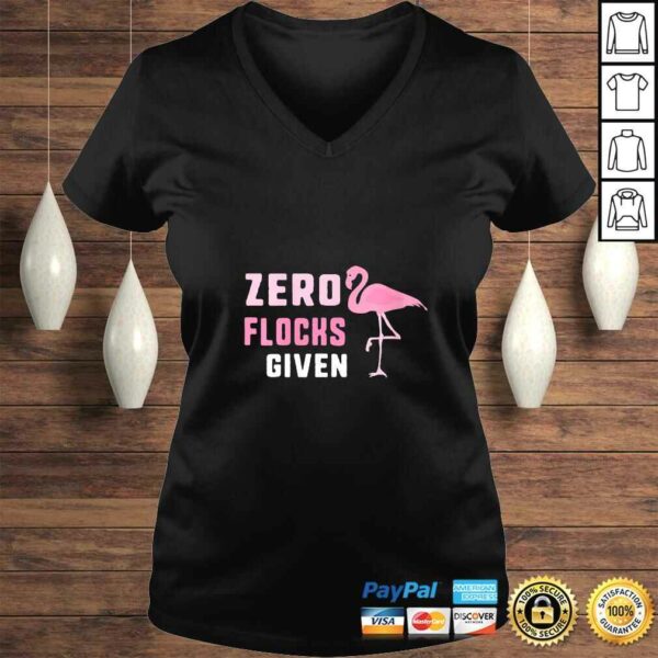 Womens Pink Flamingos Funny Summer Zero Flocks Given Beach V-Neck T-Shirt