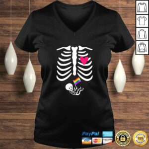 Womens Pregnant Gay Mom LGBT Pride Flag Rib Cage Shirt Funny Gift 1 Womens Pregnant Gay Mom LGBT Pride Flag Rib Cage Shirt Funny Gift 2