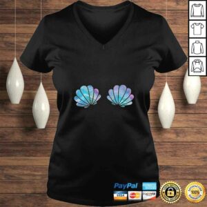 Womens Purple Blue Mermaid Sea Shell Bra Costume Gift TShirt 1 Womens Purple Blue Mermaid Sea Shell Bra Costume Gift TShirt 2
