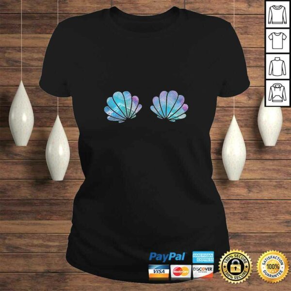 Womens Purple Blue Mermaid Sea Shell Bra Costume Gift TShirt